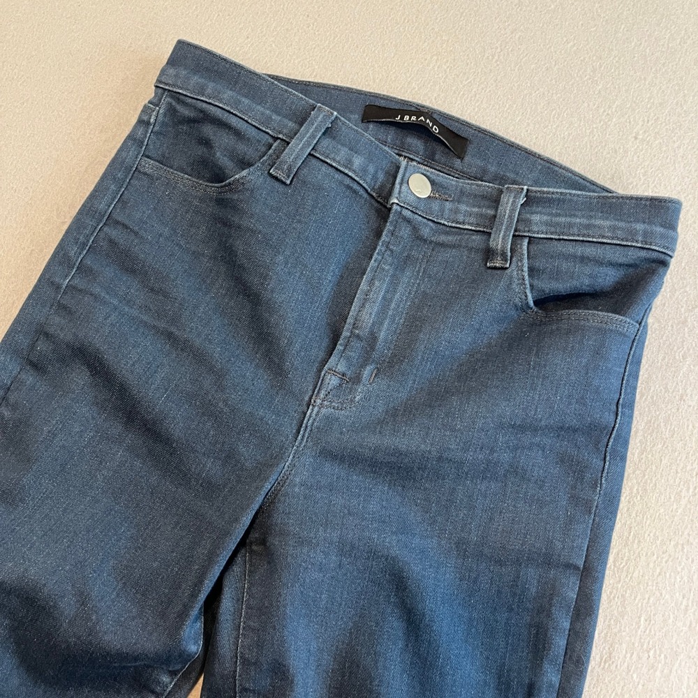 J Brand Maria High Rise Skinny‎ Jeans Women's Size 27 Raw Hem Blue Denim